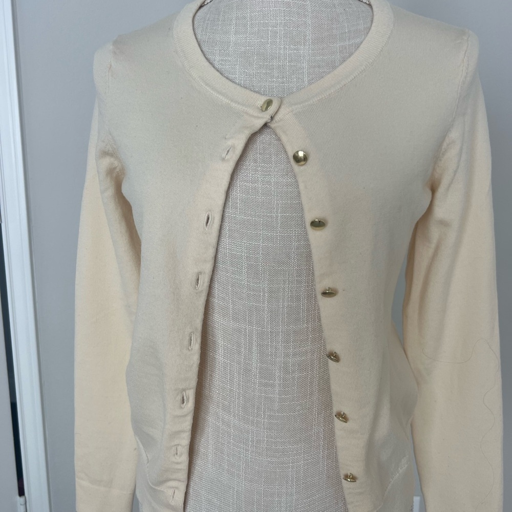 Banana Republic Cream Button-Up Cardigan Sweater